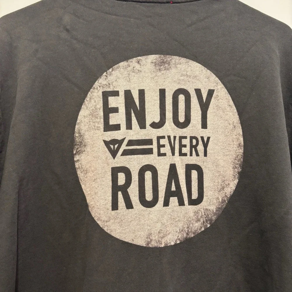 Dainese Motorcycle Full Zip‎ Sweater Black Enjoy Every Road Graphic Jacket XL